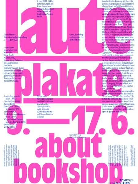 Laute Plakate. Übersetzungswerkstatt und akustische Ausstellung
